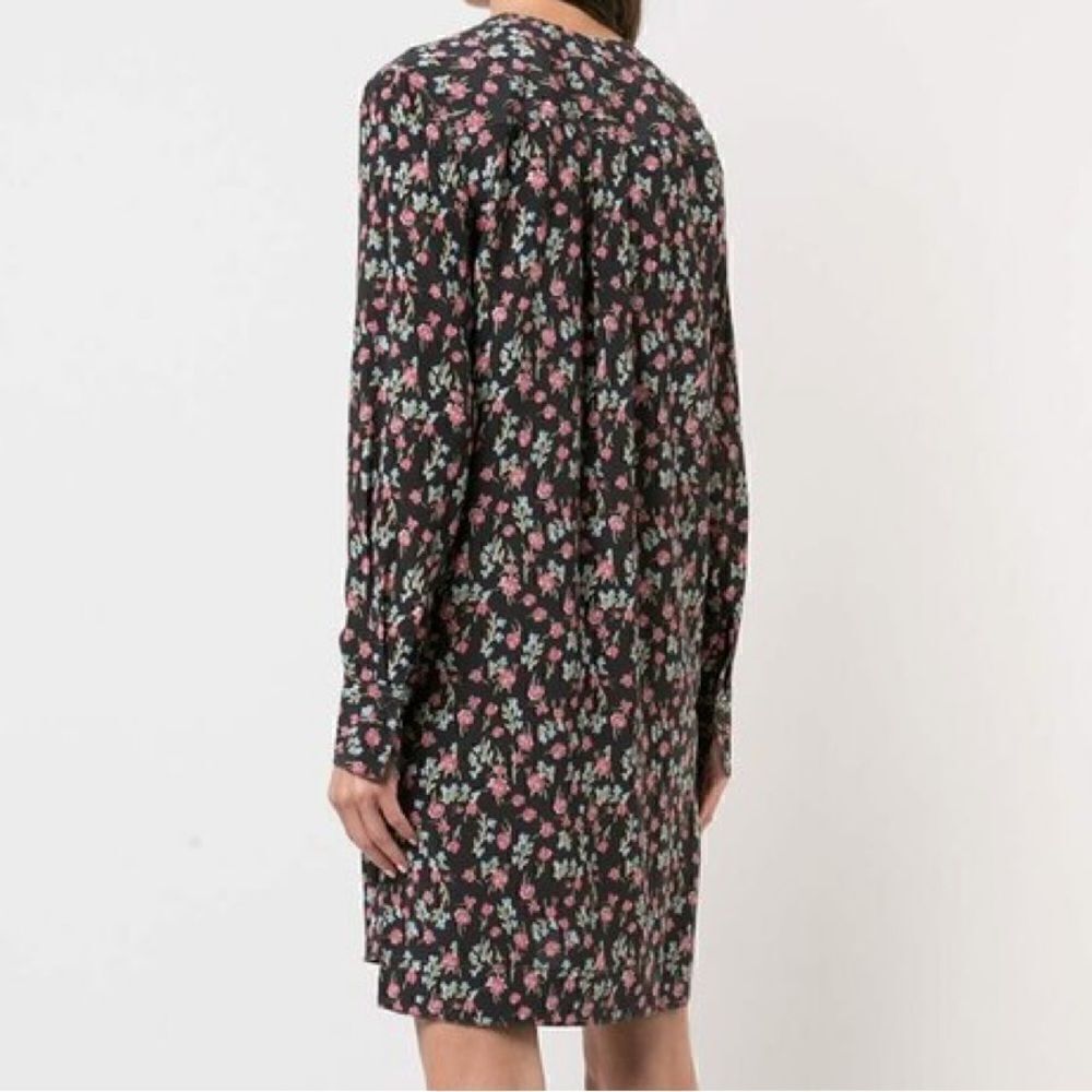 Rag & Bone Shields Black Floral Printed Silk Dress - Picture 2 of 5